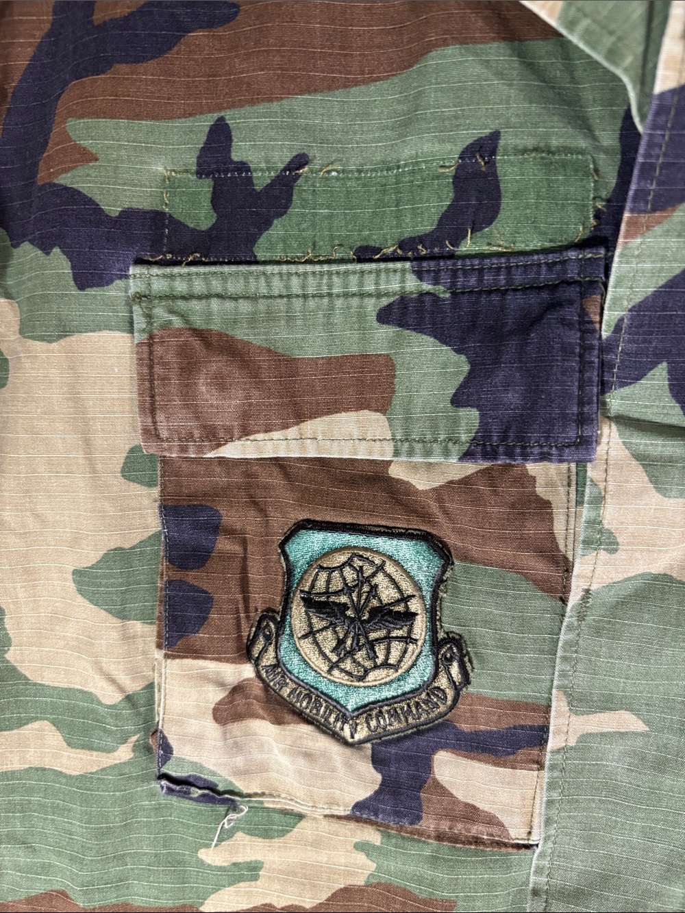 Vintage USAF Woodland Camo BDU Field Jacket Large Regular Combat Coat - Picture 4 of 11